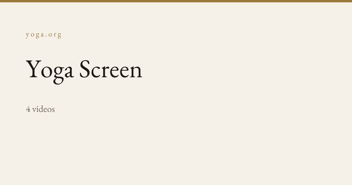 Yoga Screen · yoga.org