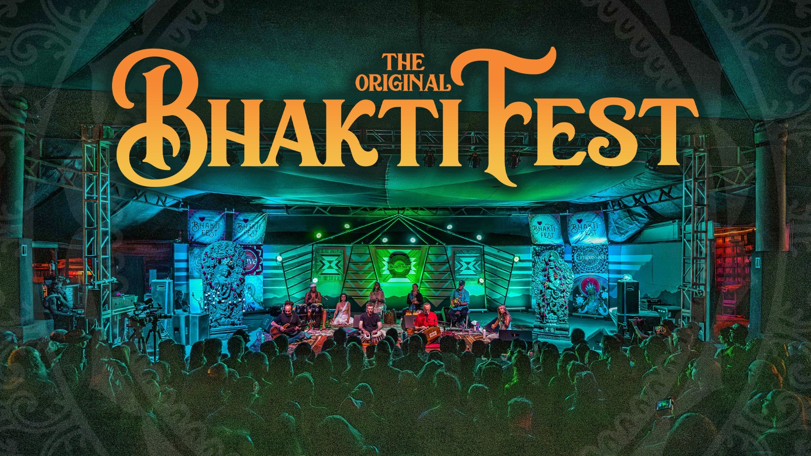 Bhakti Fest stage and musicians
